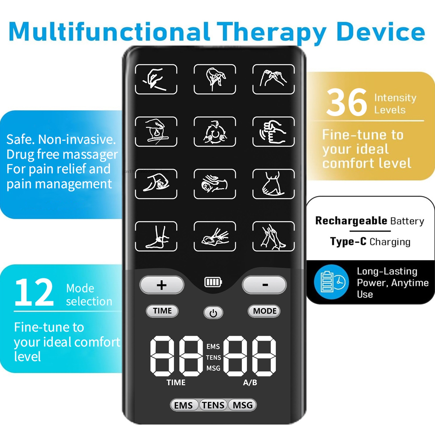 TENS-EMS Unit Muscle Stimulato - Tens Pain Relief Unit reseña y precio