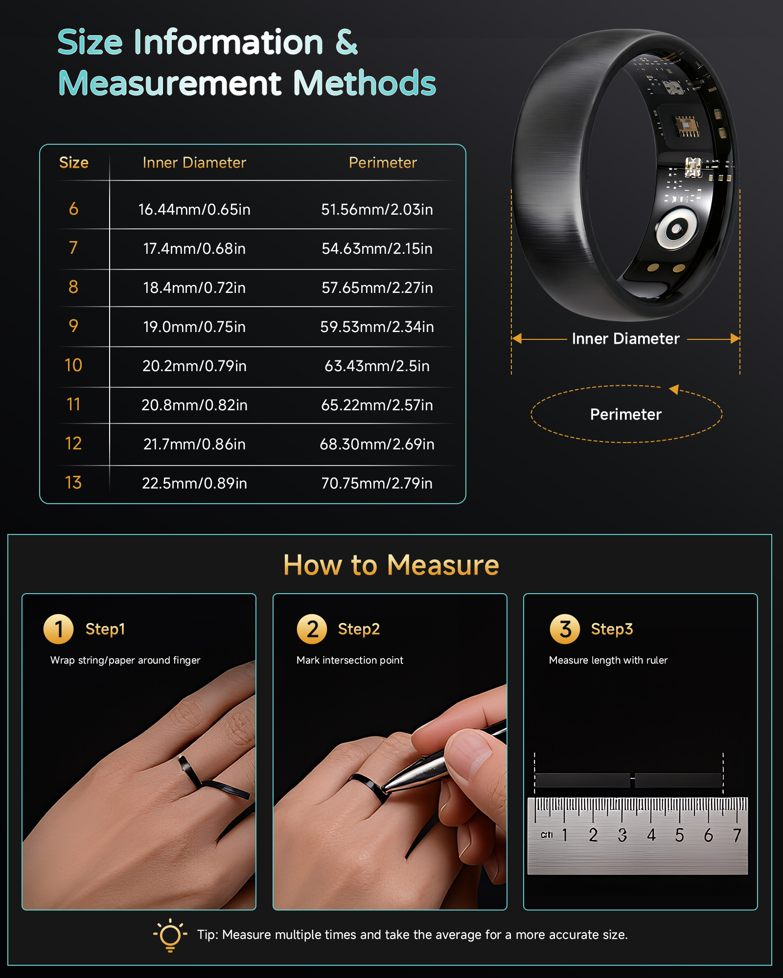AURA Matt Smart Ring Fitness S - Women'S Health & Wellness Center reseña y precio